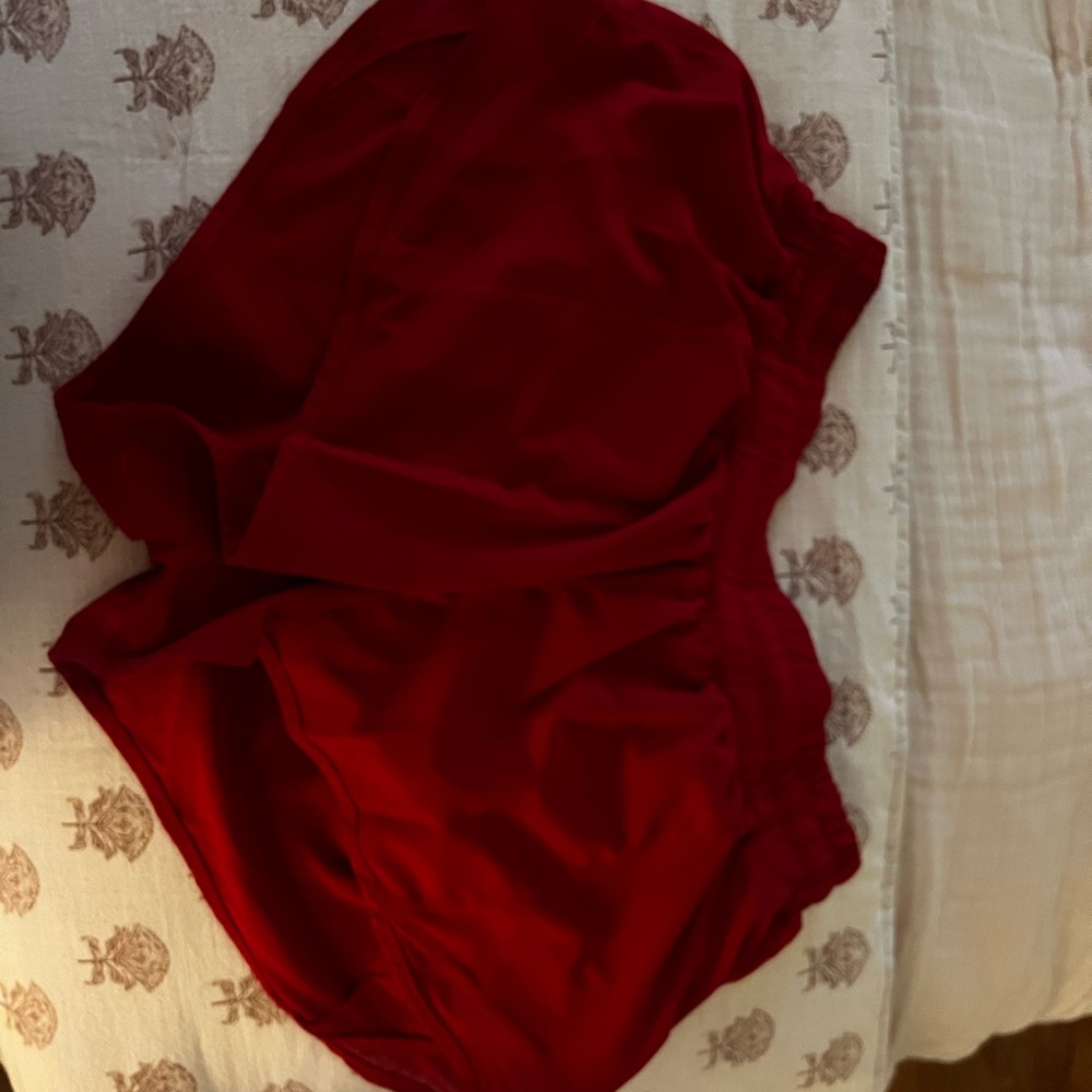 Dark Red lululemon hotty hot shorts
